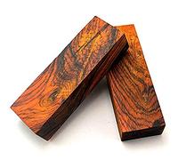 Aibote 1 Paire de Dalles D'écailles de Manche de Couteau en Bois de Bois de Santal Jaune Naturel Dalbergia pour la Fabrication de Couteaux (4,72 "X1,58" X1") (Chaque Paire est Unique)