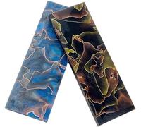 Aibote 1 Paire de Poignées de Couteau en Maille de Laiton Plaques Poignées en Résine Matériau Couteaux Personnalisés EDC Outils de Bricolage pour Fabrication de Couteaux(120X40X8MM) (Jaune)