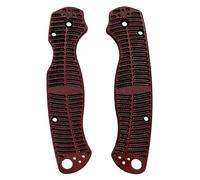 Aibote 1 paire de poignées de rechange G10 en forme d'arête de poisson pour Spyderco Para Military 2 C81 (noir et rouge)