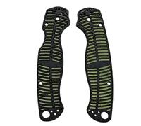 Aibote 1 paire de poignées de rechange G10 en forme d'arête de poisson pour Spyderco para Military 2 C81 (noir vert)