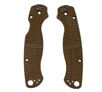 Aibote 1 paire de poignées de rechange G10 en forme d'arête de poisson pour Spyderco Para Military 2 C81 (marron)