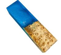 Aibote Bloc de Bois Stabilisé en érable Figuré Poignées Matériel Pièces de Poignée d'échelle de Dalle Poignée pour Couteau de Table de Chef Lames Vierges(105X34X27MM)(Chacun est unique)