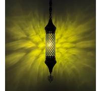AIBOTY Turkish Mosaic Bubbles Glass Lantern Lamp, Bronze Plating Boho Moroccan Chain Hanging Ceiling Light for Kitchen, Bedroom, Living Room, Entry Hallway,Vert