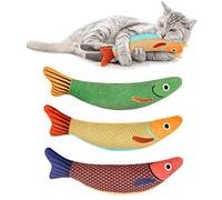 Aibuddy Jouet pour Chat, 3PCS Jouet Chat avec Herbe à Chat, Cataire Poisson, Poisson Interactif pour Chats, Jouant À Mâcher Nettoyage des Dents