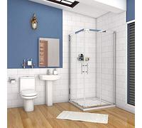 AICA cabine de douche 70x70cm accaccès d'angle cabine de douche carré porte de douche coulissante hauteur:195cm