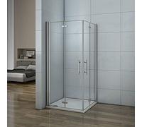 Aica Cabine de Douche 70x70cm accaccès d'angle Cabine de Douche carrée Pliante Pivotante Porte,hauteur:185cm