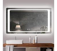 AICA Miroir de Salle de Bain éclairage LED intégré Miroir Cosmétique Mural 120x70cm réversible avec Double Interrupteur/Anti-buée