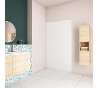 AICA Panneau mural de douche blanc 80x210cm Panneaux muraux salle de bain habillage mural aluminium