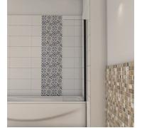 AICA pare-baignoire noir 40x130cmparoi fixée