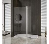 AICA paroi de douche pivotante 60x200cm+40x200cm paroi latérale à l'italienne avec un retour