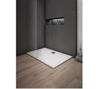 AICA Receveur de douche extra plat 80x70cm Résine et charges minérales BLANC RECTANGLE
