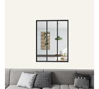 AICA sanitaire Verrière Atelier Fixe H.108cm, en alu Noir Mat, verrière intérieure 93cm, 3 vitrages Transparentes