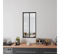 AICA Verrière Atelier en Aluminium Noir Mat L.63xH.108cm 2 Carreaux Transparents Inclus, Design Moderne - Verrière Fixe kit de verrière et vitrage