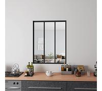 AICA Verrière Atelier en Aluminium Noir Mat L.93xH.108cm - 3 Carreaux Transparents Inclus, Design Moderne - Kit de Verrière et Vitrage Fixe