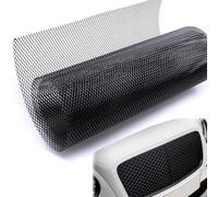 AICARS Grille de calandre de voiture 101 x 33 cm en alliage d'aluminium peint en noir avec trou losange de 6 x 12 mm