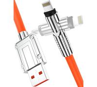 AICase Câble Lightning magnétique à 540° pour iPhone, certifié Apple MFi à angle droit de 180°, compatible avec iPhone 14/13/12/11 Pro/11/XS MAX/XR, iPad Pro/1,2 m