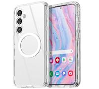 AICase Coque transparente pour Samsung Galaxy S25 [compatible avec MagSafe] Protection intégrale contre les chutes, les chocs et la poussière, 3 couches de protection militaire robuste et durable