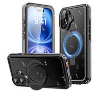 AICase Magnetic pour iPhone 16 Coque étanche Magsafe [Anneau de Support Invisible et Protection d'écran] [IP68 sous l'eau] [Anti-Gouttes] [Anti-poussière] [Real 360] Coque de Protection Anti-Chocs