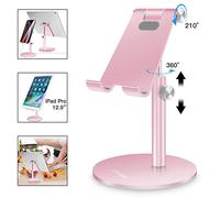 AICase Support Universel réglable en Aluminium pour Tablette/téléphone, iPad 2018 Pro 10,5/9,7/12,9, Air Mini 2 3 4, Samsung Tab, Autres Smartphones et tablettes (4 à 12,9") - Or Rose