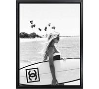 aicedu Pas de cadreMode Surf Femme Affiche Lettre Nordique Mur Pop Art Toile Peinture Noir Blanc Vogue Photo Prints Salon pour La Décoration Intérieure 50X70 Cm