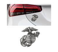 AICEL Emblème de voiture US Marine Corps - USMC Hawk Globe - Autocollant universel en alliage de zinc décoratif 3D - Accessoires de voiture compatibles avec camion, pickup, moto (gris)