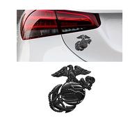 AICEL Emblème de voiture US Marine Corps - USMC Hawk Globe - Autocollant universel en alliage de zinc décoratif 3D - Accessoires de voiture compatibles avec camion, pickup, moto (noir)