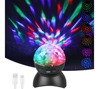 Aicharynic Boule à Disco LED Pour Enfants : 1 Pièce Multifonctionnelle Effets de Lumière Disco Activés par la Musique, USB Type C, Pour Anniversaire d'Enfants (Noir)