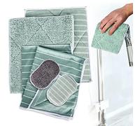 Aicharynic Chiffons de nettoyage en fibre de bambou : lot de 6 chiffons de nettoyage en bambou chiffons de nettoyage sans traces non pelucheux extra absorbants durables pour fenêtres, cuisine, maison,