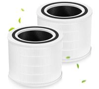 Aicharynic Core 200S Lot de 2 filtres de rechange H13 True HEPA blancs, 3 niveaux de filtration pour purificateur d'air avec charbon actif et nylon pour Levoit Core 200S (blanc)