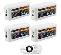 Aicharynic Kit de Télécommande Milight, 4 Variateurs de Ruban LED Monochromes 2,4 GHz, Télécommande RF sans Fil 4 Zones, Sortie DC 12 V/24 V, 4 x FUT036 + FUT007