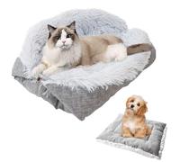 Aicharynic Lit pour Chat Moelleux - Couverture 2 en 1 - Canapé en Peluche Douce - Lavable - Coussin 60 x 50 cm