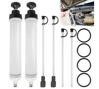 Aicharynic Lot de 2 pompes d'aspiration d'huile 500 ml - Pompe manuelle - Seringue d'aspiration d'huile avec 2 tuyaux - Pompe d'aspiration universelle pour liquide de frein, huile hydraulique, liquide