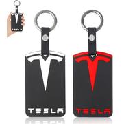 Aicharynic Lot de 2 porte-cartes pour Tesla Model 3, Modèle Y en Silicone, Accessoires Tesla, Noir