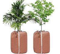 Aicharynic Lot de 2 protections thermiques pour plantes : 50 x 45 cm - Pour plantes en pot - Protection hivernale pour plantes en pot - Avec fermeture éclair et cordon de serrage - Protection de pot