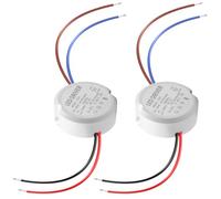 Aicharynic Lot de 2 transformateurs LED 12 V, transformateur 230 V vers 12 V, mini bloc d'alimentation IP67 étanche DC 12 V transformateur rond encastré 1,25 A 15 W pour intérieur et extérieur |