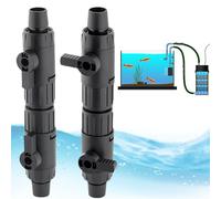 Aicharynic Lot de 2 valves de tuyau d'aquarium - Valve de régulation du débit d'eau - Raccord de tuyau 12 mm à 16 mm - Noir