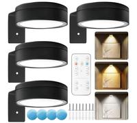 Aicharynic Lot de 4 lampes d'image, lampes à batterie avec télécommande, lampe d'image, lampe de peinture, lumière rechargeable avec 3 températures de couleur, à intensité variable, affichage d'art
