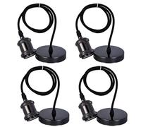 Aicharynic Lot de 4 suspensions de lampe E27 avec câble E27 - Douille E27 - Avec câble de 100 cm - Vintage - Avec support de plafond - Pour la maison, le bar, le café