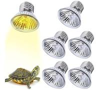 Aicharynic Lot de 6 lampes chauffantes pour tortue - Culot E27 - 25 W - Intensité variable - 220 V UVA UVB - Pour terrarium - Pour reptiles, lézards, tortues, serpents
