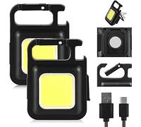 Aicharynic Mini lampe de travail LED, 2 pièces lampes d'inspection rechargeables, lampe de travail portable, étanche, mécanicien, lumière pour camping, réparation, éclairage d'urgence