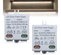 Aicharynic Mini Transformateur LED 12V/DC 10W 2pcs Transformateur LED 100-240V à 12V DC Tension Constante Pilote Alimentation Lumières et
