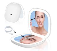 Aicharynic Miroir de poche LED avec grossissement 1X/10X, miroir grossissant avec lumière, pliable, cadeau pour fille