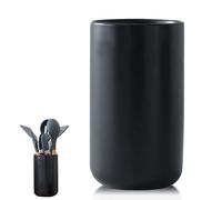 Aicharynic Porte-ustensiles de cuisine en céramique noir 17,6 x 10,1 cm - Récipient pour ustensiles de cuisine - Rangement facile et organisé