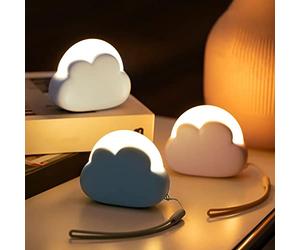 Aicharynic Veilleuse Enfant LED Nuage Rechargeable - 4 Intensités, Aide au Sommeil pour Bébés et Adultes - Idée Cadeau Femme, Naissance, Fille, Maman - Blanc