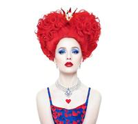 Aicos Alacos Perruque courte bouclée rouge + bonnet de perruque gratuit