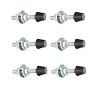 Aicosineg Lot de 6 vis de serrage à bascule M8 x 70 mm avec pointe arrondie Surface galvanisée Tête en caoutchouc noir Acier au carbone