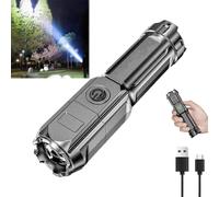 Aicoyiu Lampe de poche LED puissante, lampe de poche LED rechargeable 900 000 lumens haute luminosité tactique pour randonnée, camping, zoom réglable (1 pièce)