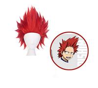 AICWDIVA Eijiro Kirishima Perruque synthétique courte et moelleuse pour homme et garçon Rouge