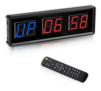 AID Minuteur de gymnastique, minuterie d'intervalle LED, horloge murale compte à rebours numérique, horloge de 1,5 pouces vers le bas/haut, chronomètre pour la maison