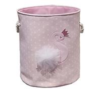 AID Panier à linge sale rose avec cordon de serrage pour , livres, 35 x 40 cm, motif cygne